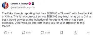Трамп заявил, что не ищет встречи с Си, но поедет по приглашению