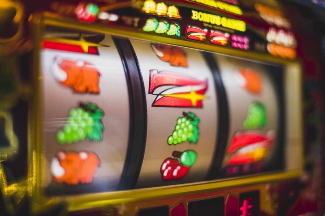 Gambling slot machine in a casino0