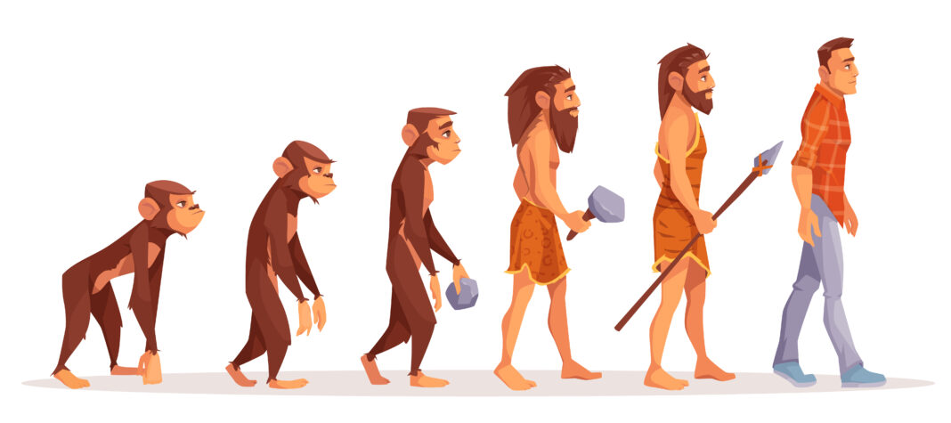 Human evolution stages cartoon vector concept0