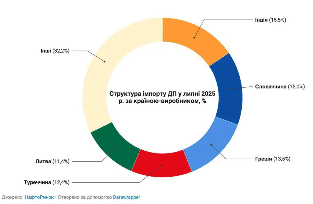 Украина наращивает импорт нефтепродуктов из Индии, сообщается в аналитическом выпуске «НафтоРинок Daily Fuels&LPG»