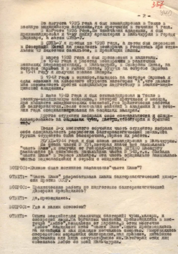 Японские оккупанты испытывали чумные снаряды на китайских пленных во время Второй мировой