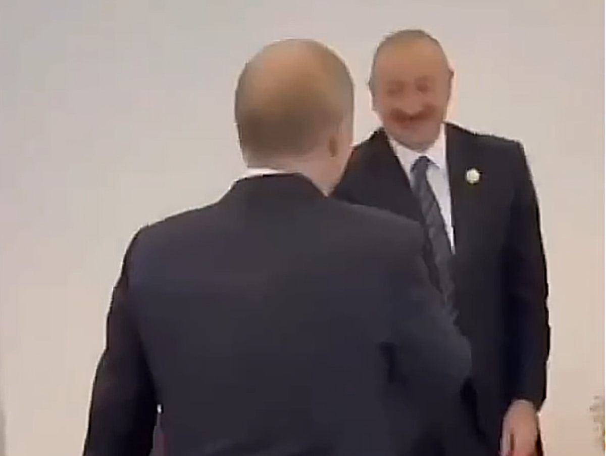 Путин и Алиев пожали руки в Пекине: момент встречи попал на видео0