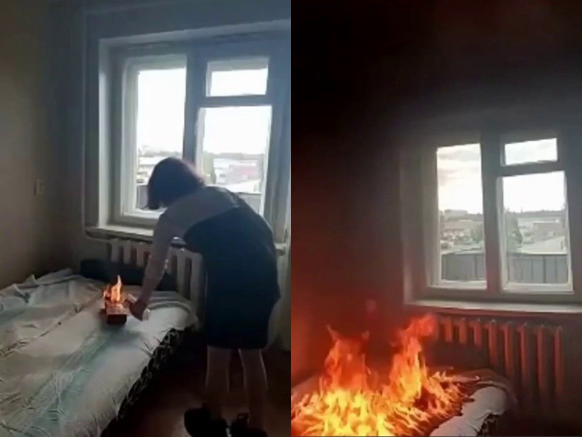 Девушка в Бугульме подожгла комнату в квартире для вирусного видео в TikTok0