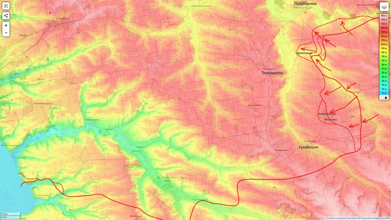 Юрий Подоляка — Покровско-Гуляйпольское направление на 11.00 13.11.25: Даниловка — трасса Покровское — Гуляйполе физически перерезана