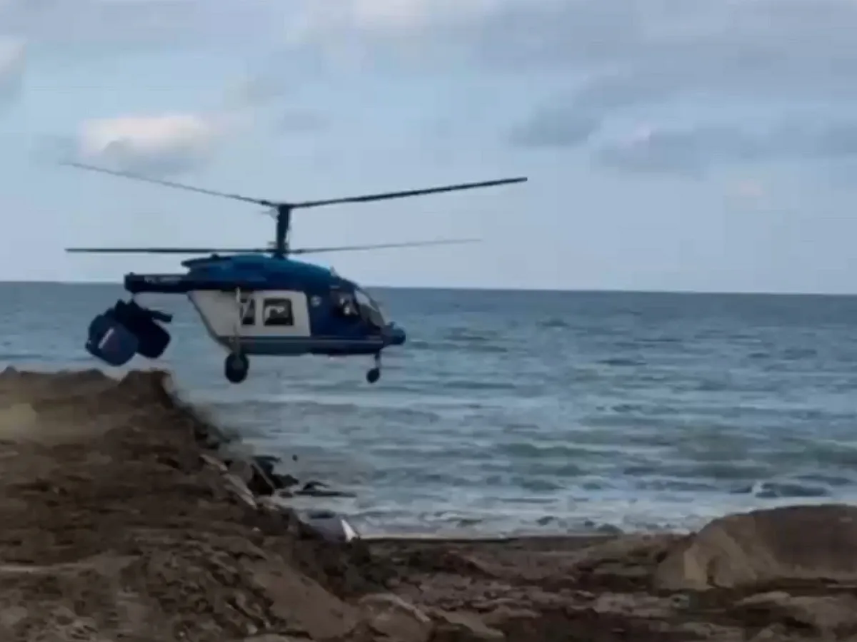 В момент крушения вертолета Ка-226 в Дагестане опубликовано видео потери хвоста в полете0