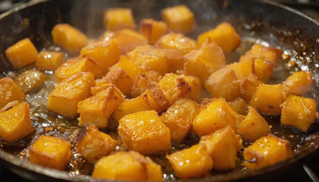 Обжариваю тыкву на сковороде до золотистой корочки — вкус как у спелого манго: варить больше не буду