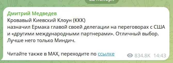 Юрий Подоляка — Дмитрий Медведев прав: «Лучше Ермака только Миндич…»