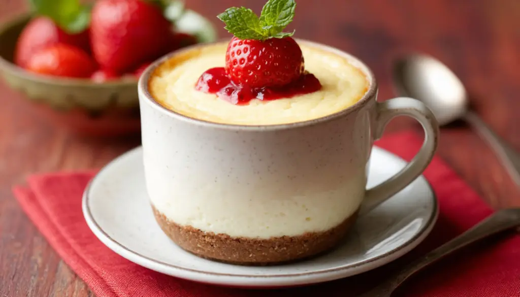 Легкий творожно-яблочный чизкейк в кружке: всего 4 минуты в микроволновке, без муки и избыточных калорий