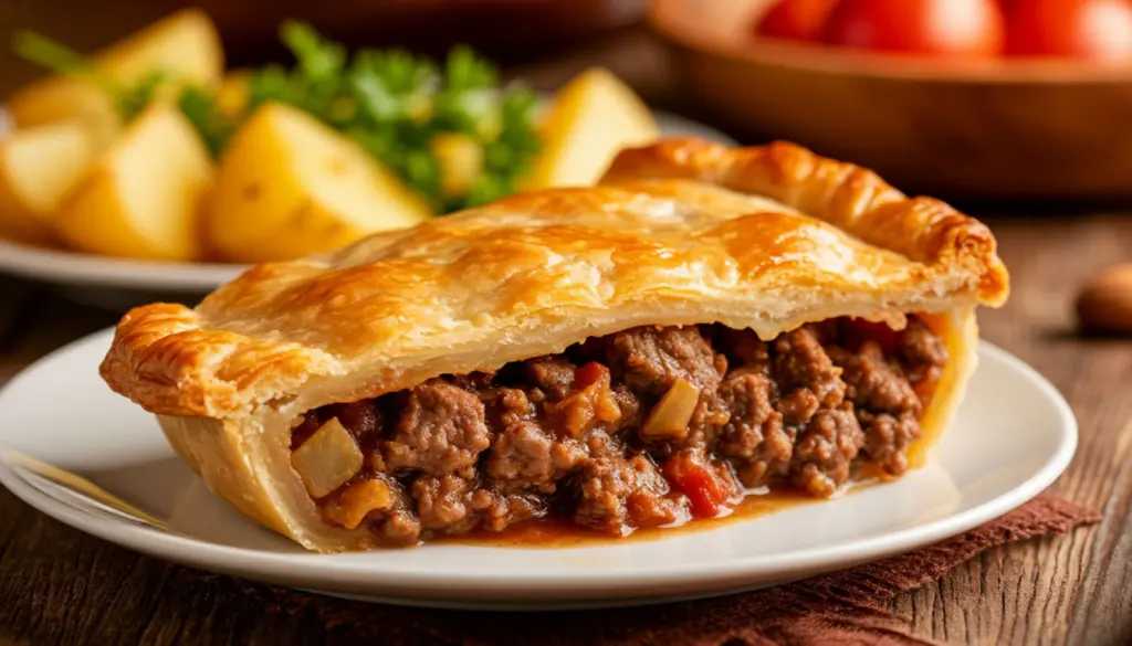 Мясной пирог с картошкой за час: нежное бездрожжевое тесто и аппетитная начинка