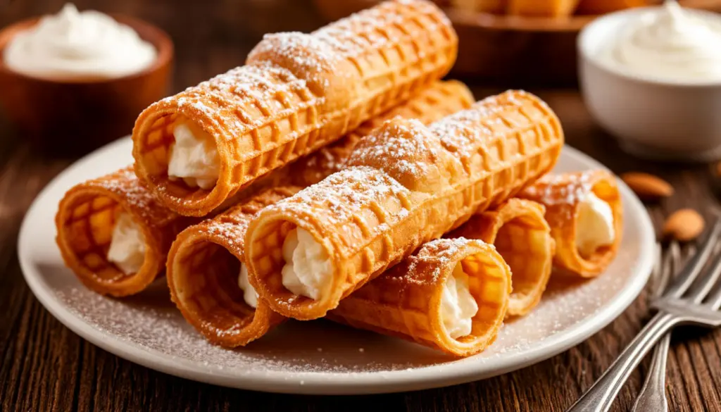 Вафельные трубочки на простой сковороде! Как в детстве – хрустящие, полностью заполненные кремом, а готовятся без вафельницы