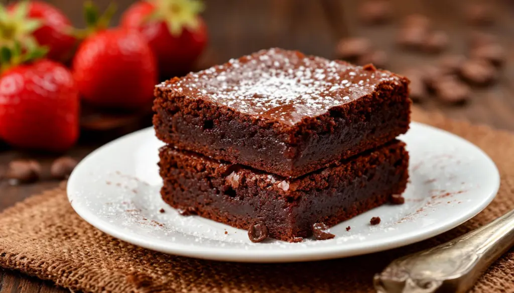 Брауни с тремя ингредиентами — невероятно вкусный десерт: шоколадный, влажный, а готовится всего 5 минут